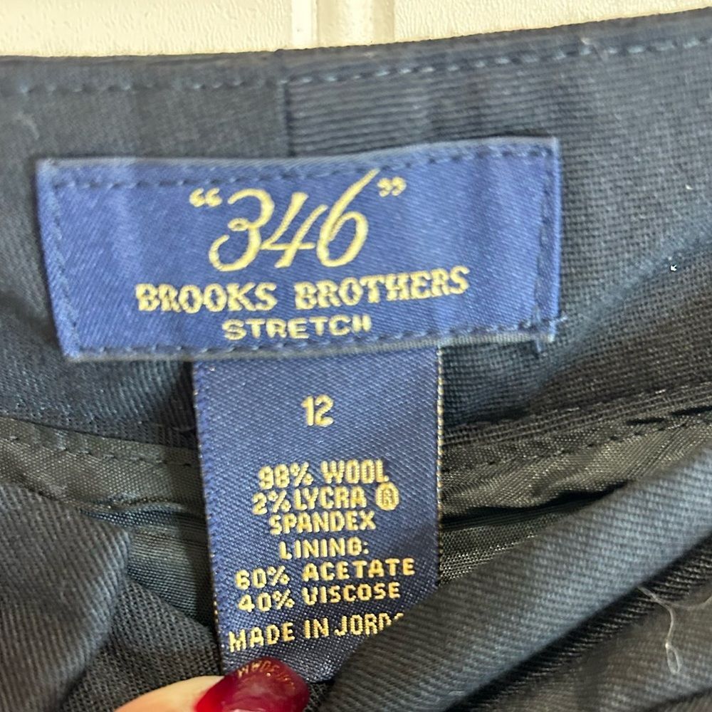 346 Brooks Brothers stretch Women's Elegant Black Wide Leg Trouser.98%wool - Picture 12 of 16